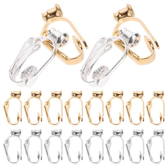 Zcyifa Healifty 20pcs Clip-on Safety Pin Earrings - Non-Piercing Ear for Women