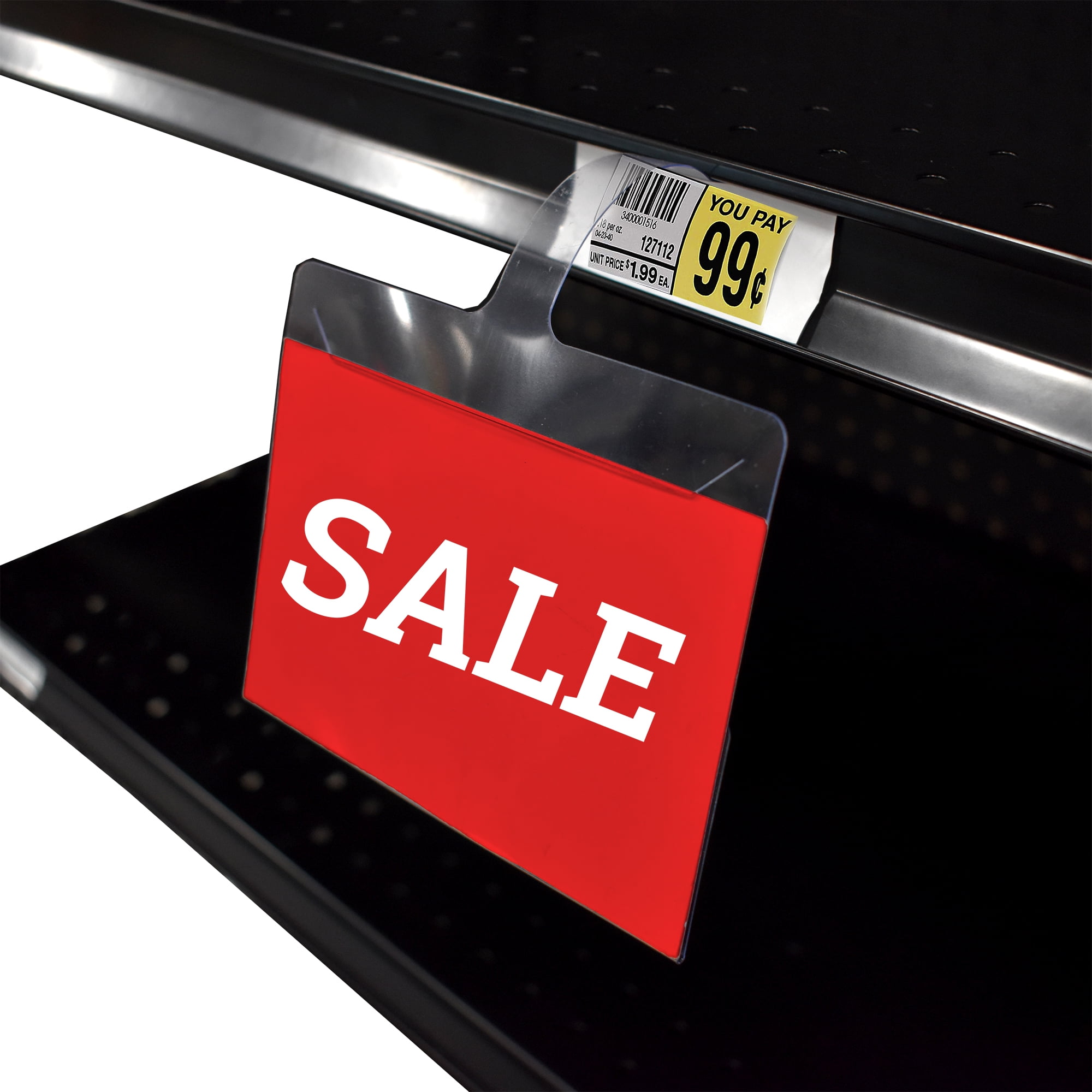 Gondola Shelf Channel Wobbler Sign Holder for 3.5" H x 5" W Signs & 3