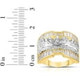 thumbnail image 3 of Floreo 10k Yellow Gold and White Gold Last Supper Baugette CZ Ring (Small, 16mm), 3 of 3
