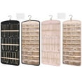 thumbnail image 6 of Jierger Hanging Jewelry Organizer Storage Roll with Hanger Metal Hooks Double-Sided Jewelry Holder for Earrings, Necklaces, Rings on Closet, Wall, Door, 1 piece, 6 of 6