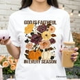 thumbnail image 2 of God Is Faithful in Every Season Floral T-Shirt, Christian Fall Tee, 2 of 6