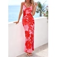 thumbnail image 4 of PRETTYGARDEN Women's Summer Floral Maxi Dress Spaghetti Strap Mesh Spring Wedding Guest Dresses Beach Vacation Sundress, 4 of 10