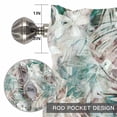 thumbnail image 2 of Abstract Leaf Window Valance for Kitchen, Spring Vintage Sage Brown Leaves White Floral Plant Rod Pocket Short Curtain for Small Windows, Light Filtering Decorative Valance, 42 x 18 Inch, 1 Panel, 2 of 9