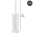 thumbnail image 4 of mDesign Metal Toilet Bowl Brush and Holder + Wastebasket - Set of 2, White, 4 of 9