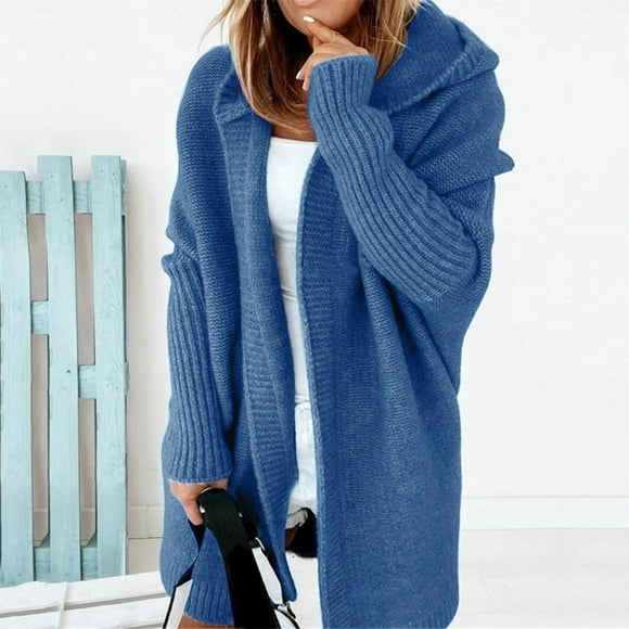 WREESH Womens Open Front Oversized Cardigan Sweaters Knit Long Sleeve Boyfriend Chunky Outwear Coat Chunky With Pockets