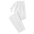thumbnail image 4 of GEWSEY Women's Sweatpants Straight Leg High Waist Casual Drawstring Sweat Pants Workout Athletic Joggers with Pockets White, L, 4 of 7