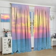 thumbnail image 4 of Beach Sunset Curtains, Ocean Pink Orange Sunrise View Scene Window Drapes Hawaii Seashore Summer Coastal Seaside Seascape Blackout Window Treatments for Living Room Bedroom 84x84in, 4 of 6