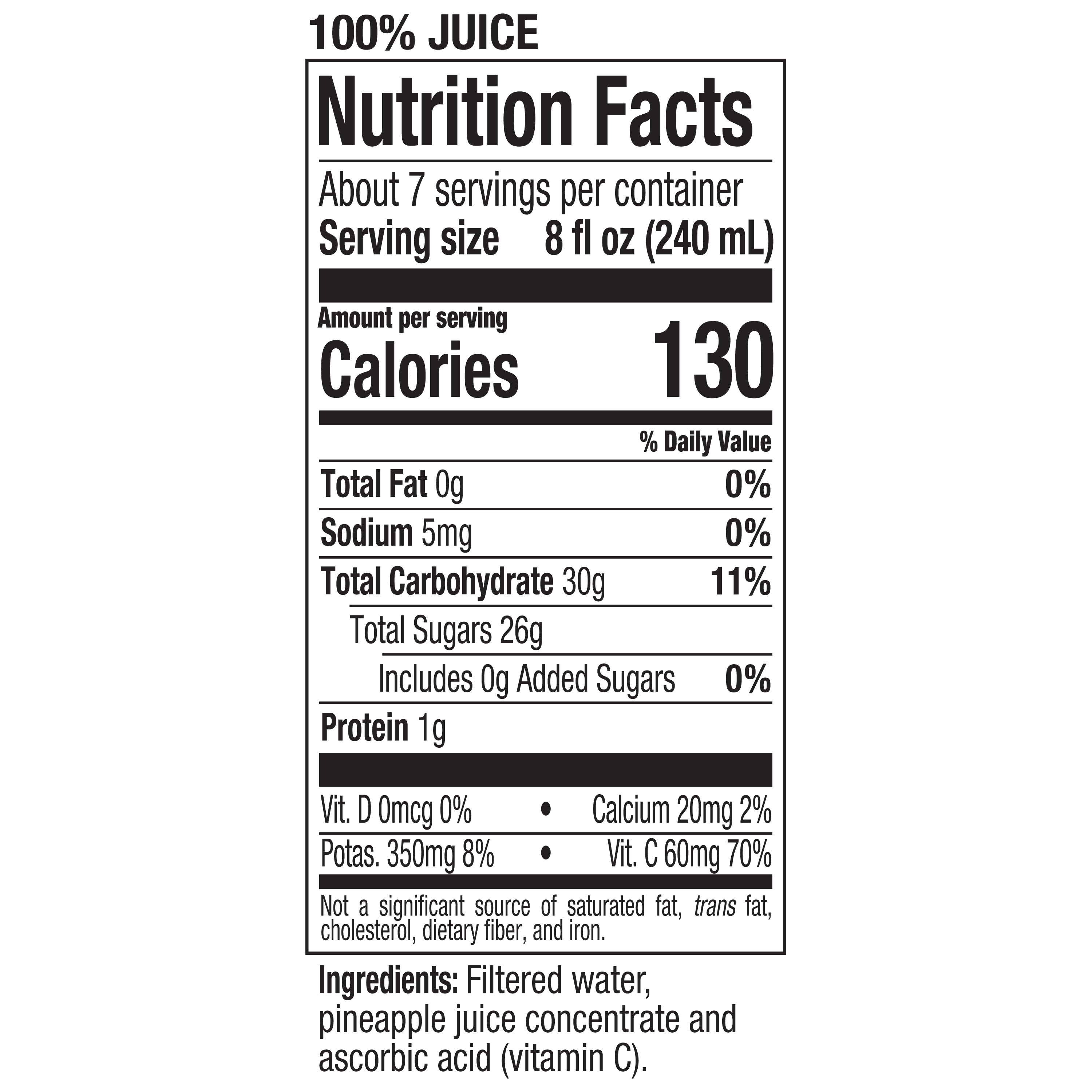 Dole 100% Chilled Pineapple Juice, 52 Oz