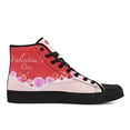 thumbnail image 5 of Coolcustomize Women's Lace-Up High-top Sneakers/Painters - Pink-Red Heart Pattern Round Toe Casual Shoes, Fabric Upper Boots, Rubber Sole Canvas Shoes for Valentine's Day, Outdoor, Daily Wear, 5 of 10