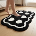 thumbnail image 2 of Unique Bargains Aesthetic Ultra Absorbent Shaggy Non Slip Bath Mat Black Heart 32" x 20", 2 of 6