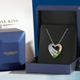 thumbnail image 5 of Gem Stone King 925 Silver and 10K Yellow Gold Green Tourmaline and Green Peridot and White Lab Grown Diamond Heart Pendant for Women | 0.90 Cttw | Gemstone October Birthstone | With 18 inch Chain, 5 of 6