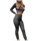thumbnail image 1 of Mujeres con cuello en V Manga larga Tops Pantalones largos Dos piezas Conjunto sólido Traje casual Wmkox8yi bvn3080, 1 of 7