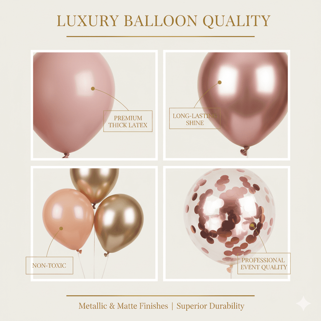 156pcs Rose Gold Balloon Garland Arch Kit for Baby Shower, Wedding, Birthday, Party Decorations