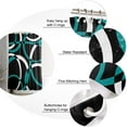 thumbnail image 5 of Teal Geometry Bathroom Curtain 78 Inch Shower Curtain with 12 Hooks, Modern Turquoise Black White Waterproof Polyester Bath Curtain Washable Bathtub Curtain 72''''x 78'''', 5 of 6