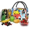 thumbnail image 3 of Yiaed Funny Cats Print Lunch box lunch bag Portable Insulated Lunch Box for Women Men Cooler Tote Bag with Front Pocket for Work Picnic Travel, 3 of 6