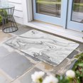 thumbnail image 2 of White Gray Marble Doormat Outdoor Entrance 16"x24", Modern Minimalist Abstract Texture Absorb Moisture Dirt Door Mats, Non-Slip Rubber Backing Floor Mats Indoor, Low-Profile Front Door Rugs, 2 of 9