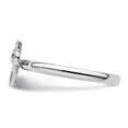 thumbnail image 4 of White Topaz Sterling Silver Rhodium Cross Ring, 4 of 6