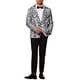 thumbnail image 2 of Blazer impreso de animales Inspire Chic para hombres, corte slim fit, con un botón, chaquetas deportivas 2XL en negro y blanco, 2 of 5