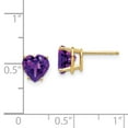 thumbnail image 3 of Primal Gold 14 Karat Yellow Gold 7mm Heart Amethyst Earrings, 3 of 3