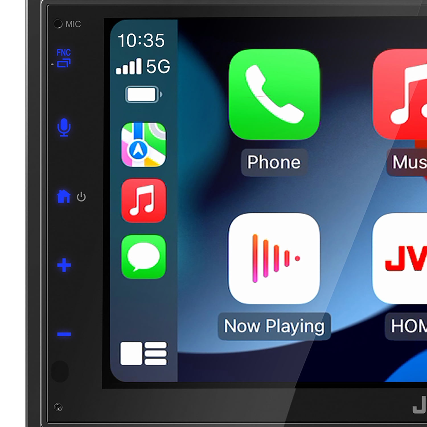 6.8-In. Car In-Dash Unit, Double-DIN/Single-DIN Short Chassis Digital Receiver with WSVGA Touch Screen, Android Auto, and Apple CarPlay