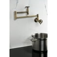 thumbnail image 4 of Kingston Brass KS8103CG Fuller Wall Mount Pot Filler Faucet, Antique Brass, 4 of 7