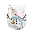 thumbnail image 3 of 1pc Christmas Stemless Wine Glass, Christmas Drinking Glasses for 3D Embossed Decorative Cup, Hand Painted Raised Clear Glass Cup for Holiday Home Party Decor, 3 of 6