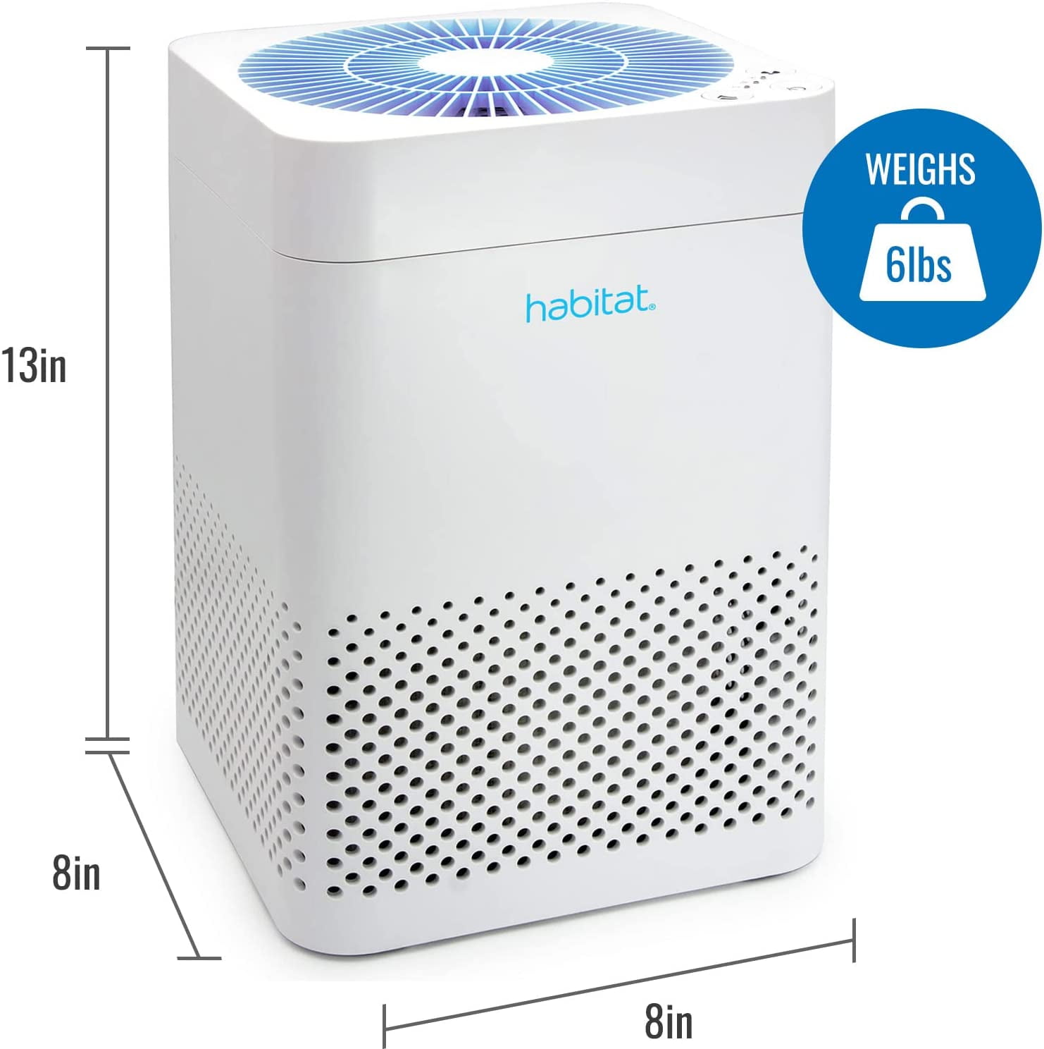 Habitat 150A(e) True HEPA Filtration System, Realtime Air Quality Sensor, Covers Up to 900ft², Removes 99.97% of Airborne Particles and Viruses, Long-Lasting Filter, Quiet Fan