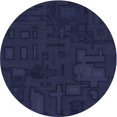 thumbnail image 1 of Ahgly Company Tapis d'Intérieur Rond Lavable en Machine Transitionnel Bleu Nuit, 5 Pieds Rond, 1 of 7