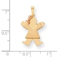 thumbnail image 2 of Beautiful 14k Two-Tone Small Girl with Bow on Left Engravable Charm, 2 of 2