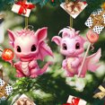 thumbnail image 3 of Adorno para Navidad Dragón Plano 2D Dinosaurio Rosa Acrílico 2 Uds. (#1), 3 of 9