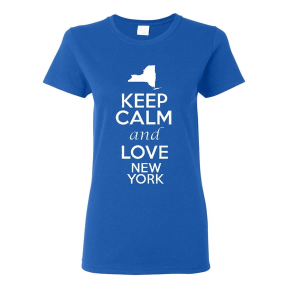 Ladies Keep Calm And Love New York Country T-Shirt Tee