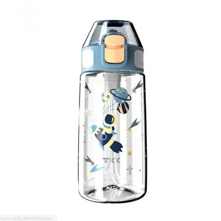 

Water Bottle with Straw Water Bottle with Measurement Clear Leak Proof Water Bottles with Handle BPA Free Bottles for Boys Girls School Travel