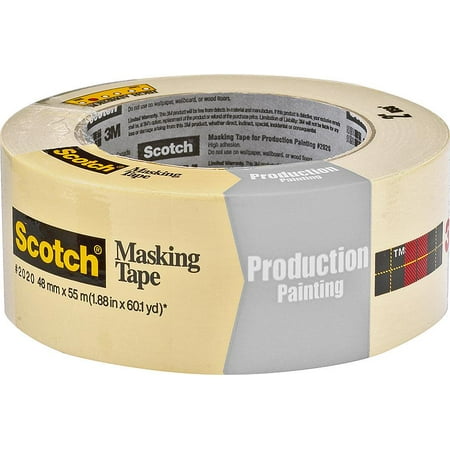 Scotch 2020-2A Masking Tape, 2 in W x 60 yd L, Beige, 50 - 100 deg F