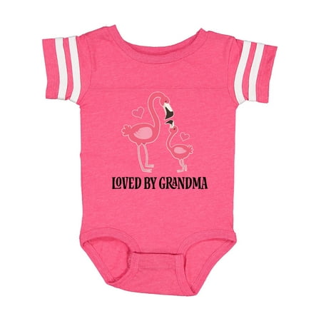 

Inktastic Grandma Loves Me Flamingo Grandchild Gift Gift Baby Girl Bodysuit