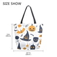 thumbnail image 5 of Open Top Canvas Tote Bag with Zipper Reusable Shopping Bag 13.5x15" Roomy Carryall A Variety Of Cute Halloween Elements, 5 of 9