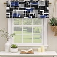 thumbnail image 2 of 2 Pack Valances for Window, Navy Blue Black Geometric Short Curtains for Kitchen Bedroom Living Room, Modern Color Block Abstract Rod Pocket Small Window Treatment Valance Drapes 42 x 18 Inch, 2 of 8