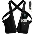 thumbnail image 1 of Bolso de hombro de cuero Levence antirrobo ajustable negro, 1 of 7