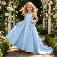 thumbnail image 2 of RFQWOVSR Girls Satin Bow Sleeveless Backless Dress Tween Wedding Party Princess Gown 11 Years, 2 of 6