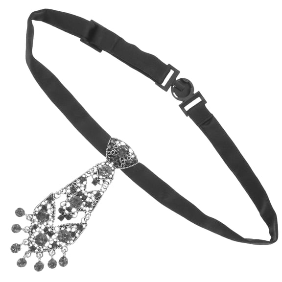 LOLIPPYY Black Rhinestone Decorative Necktie Set - Wedding Tie Accessory for Women