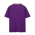 thumbnail image 4 of Fnooota Mens Polo Shirts Clearance, Summer Vacation Collared Casual Short Sleeve Shirts Purple Size S, 4 of 6