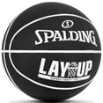 thumbnail image 2 of Spalding 22" Lay-Up Mini Rubber Outdoor Basketball - Black/White, 2 of 5