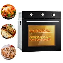 Garvee 24" Single Wall Oven, 2.5 Cu.ft Electric Wall Oven with Mechanical Knobs, Convection Wall Oven in Stainless Steel, 3000W, 240V, Black