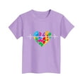 thumbnail image 4 of SGFCWSX Boys Short Sleeve T-Shirt, Kids Crew Neck Regular Fit Heart Print Summer Tees Casual Tops Purple Size 15-16Years, 4 of 4