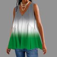 thumbnail image 2 of Plebaso V Neck Tank Tops for Women Gradient Color Ruffle Shirts Flowy Sleeveless Womens Summer Blouses, 2 of 5