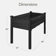 thumbnail image 3 of Best Choice Products 48x24x30in Raised Garden Bed, Elevated Wooden Planter for Yard w/ Foot Caps, Liner - Black, 3 of 8