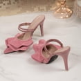 thumbnail image 5 of DIVVce Ruffle Accent Mule Heels For Women Pointed Toe Slip On Comfortable Party Footwear, 5 of 8