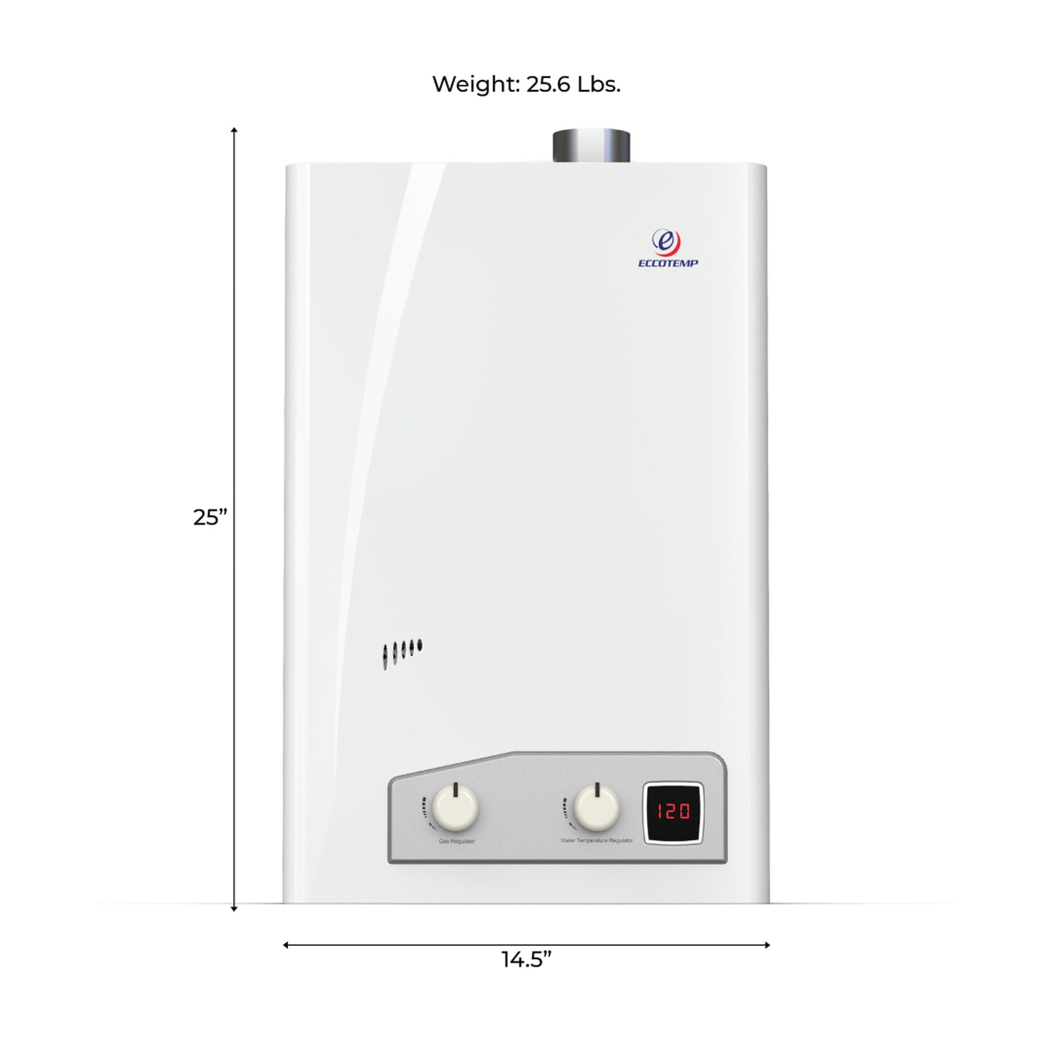 Eccotemp Indoor Home Liquid Propane Powered Tankless Hot Water Heater, White