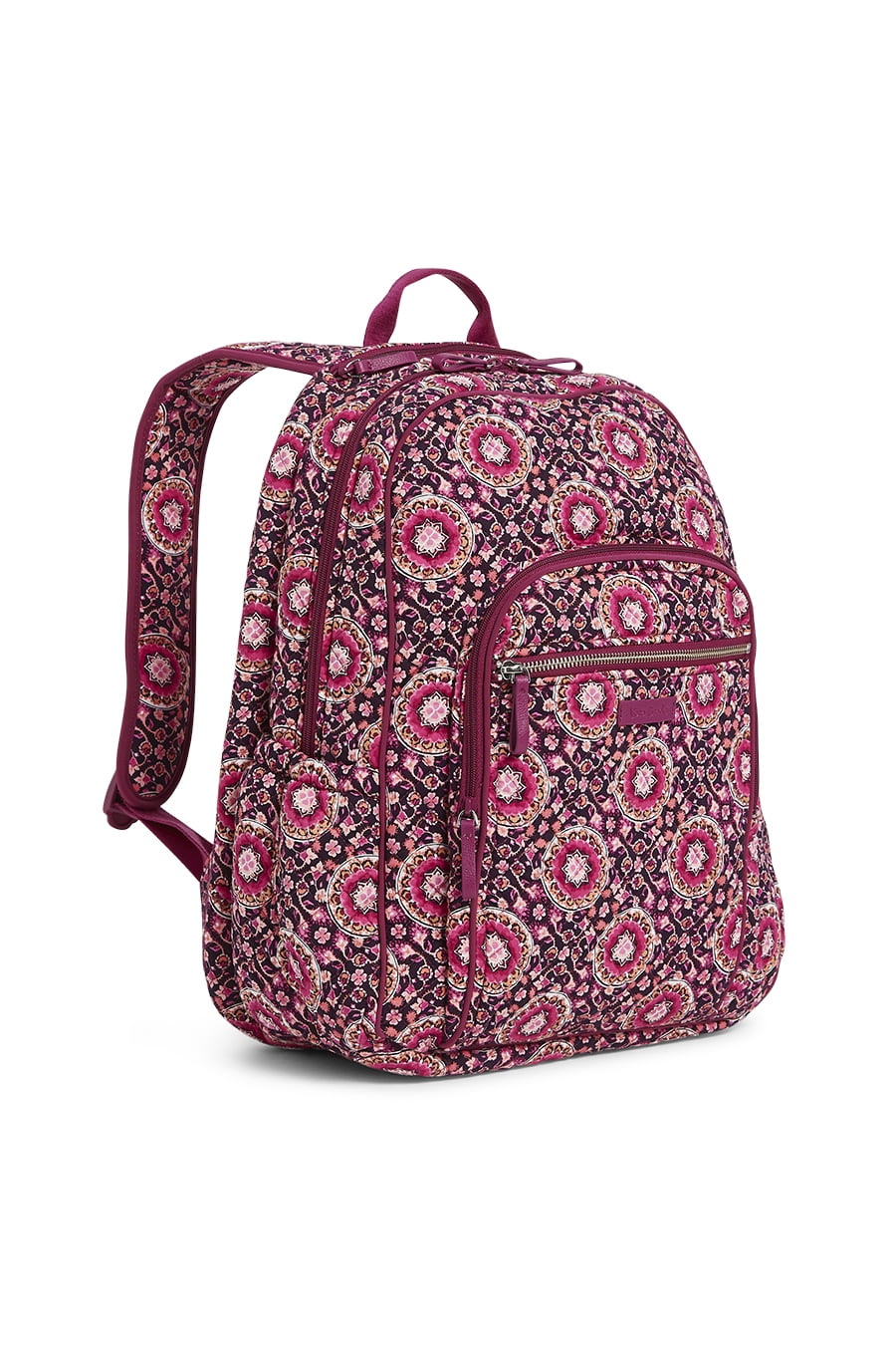 iconic campus backpack in raspberry medallion