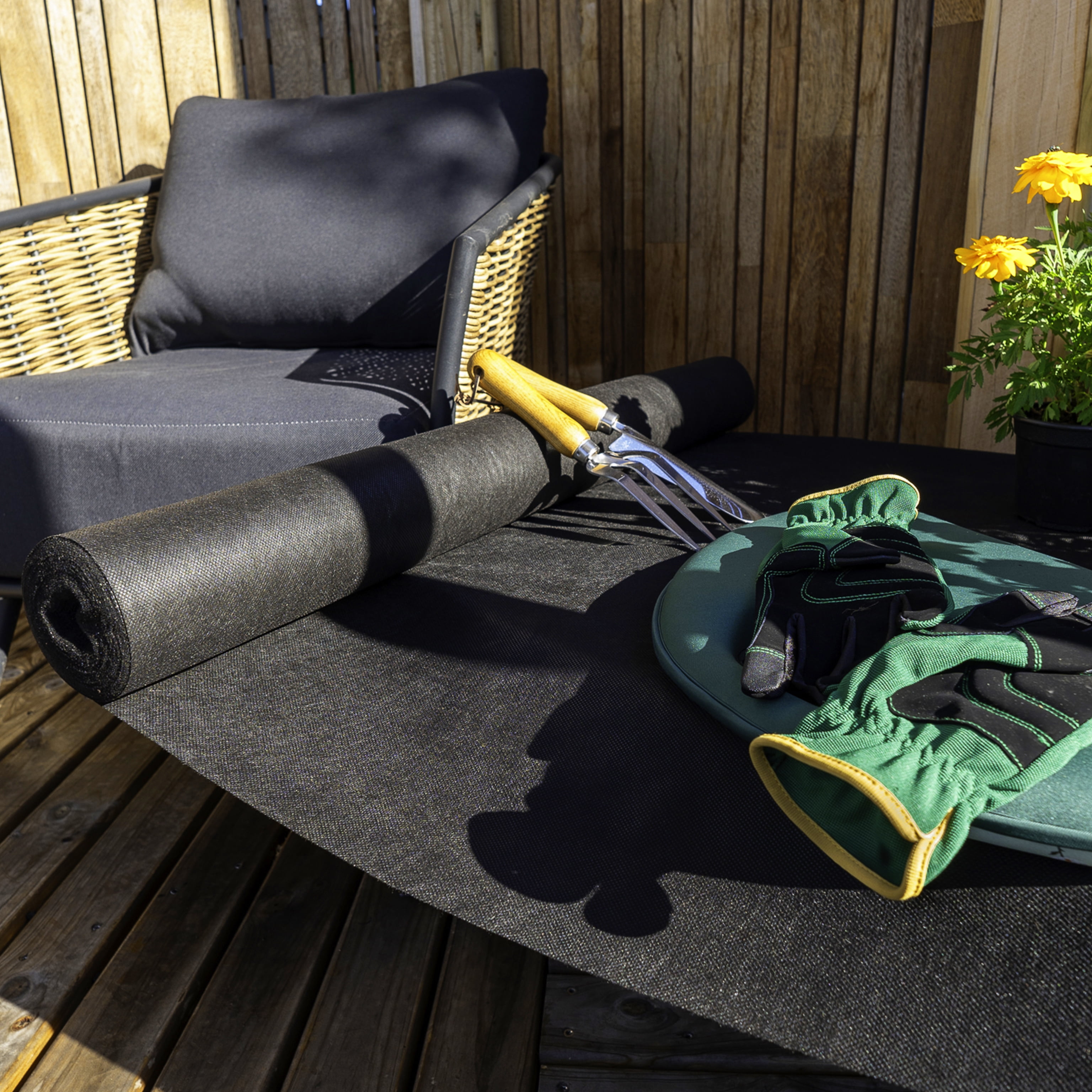 Expert Gardener 3' x 50' Black Weed Barrier Fabric with UV Protection, 3 feet Wide and 50 feet Long