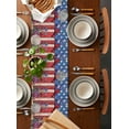 thumbnail image 5 of American Flag Burlap Cotton Table Runner 18x72 Inches Long, Red Blue Star Stripe Patriotic Floral Bird Farmhouse Table Runners, Outdoor Dining Tablecloths Decor for Baby Shower/Party/Wedding, 5 of 6